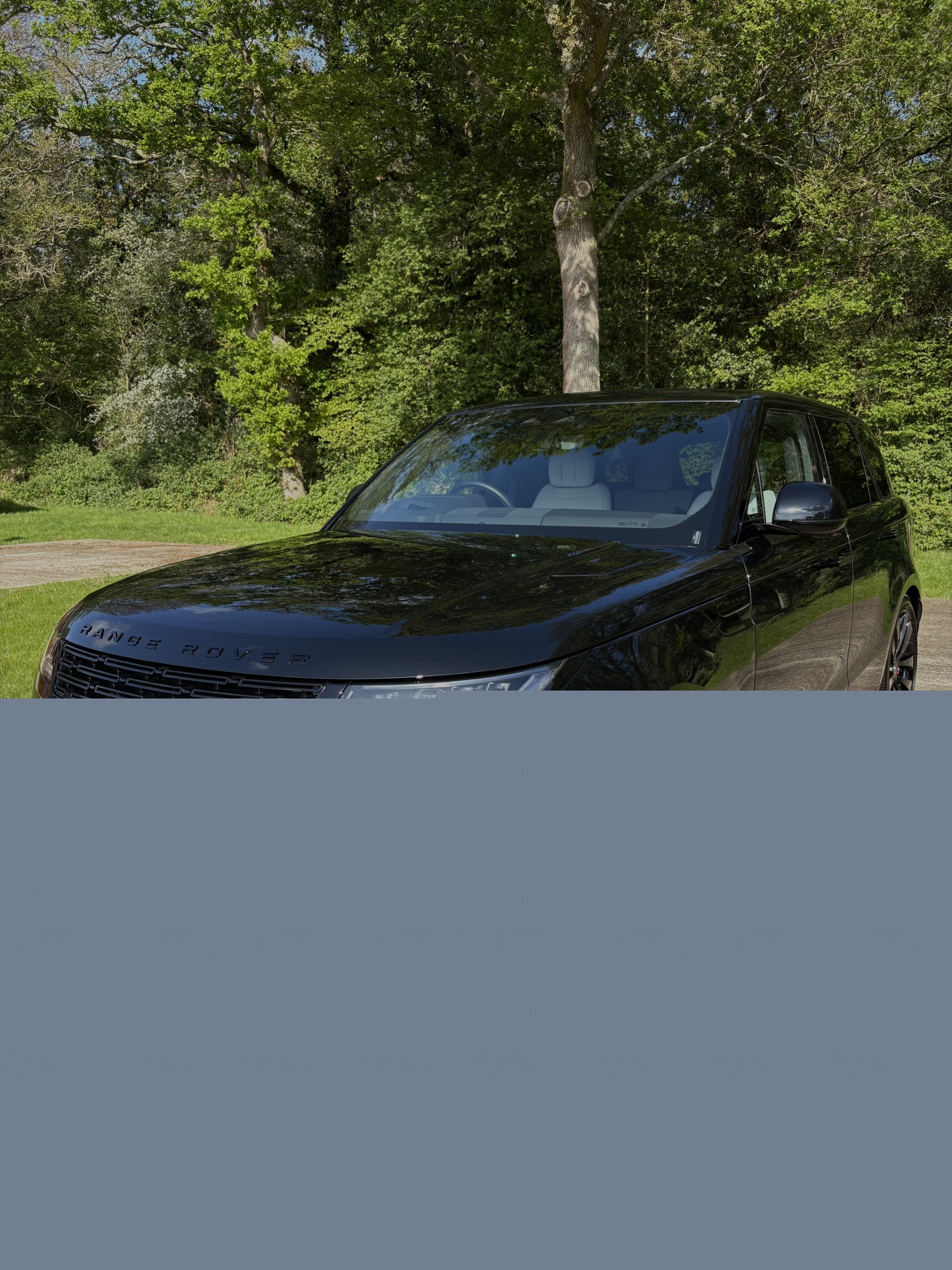 Black Range Rover Sport — 3/4 front after full detail